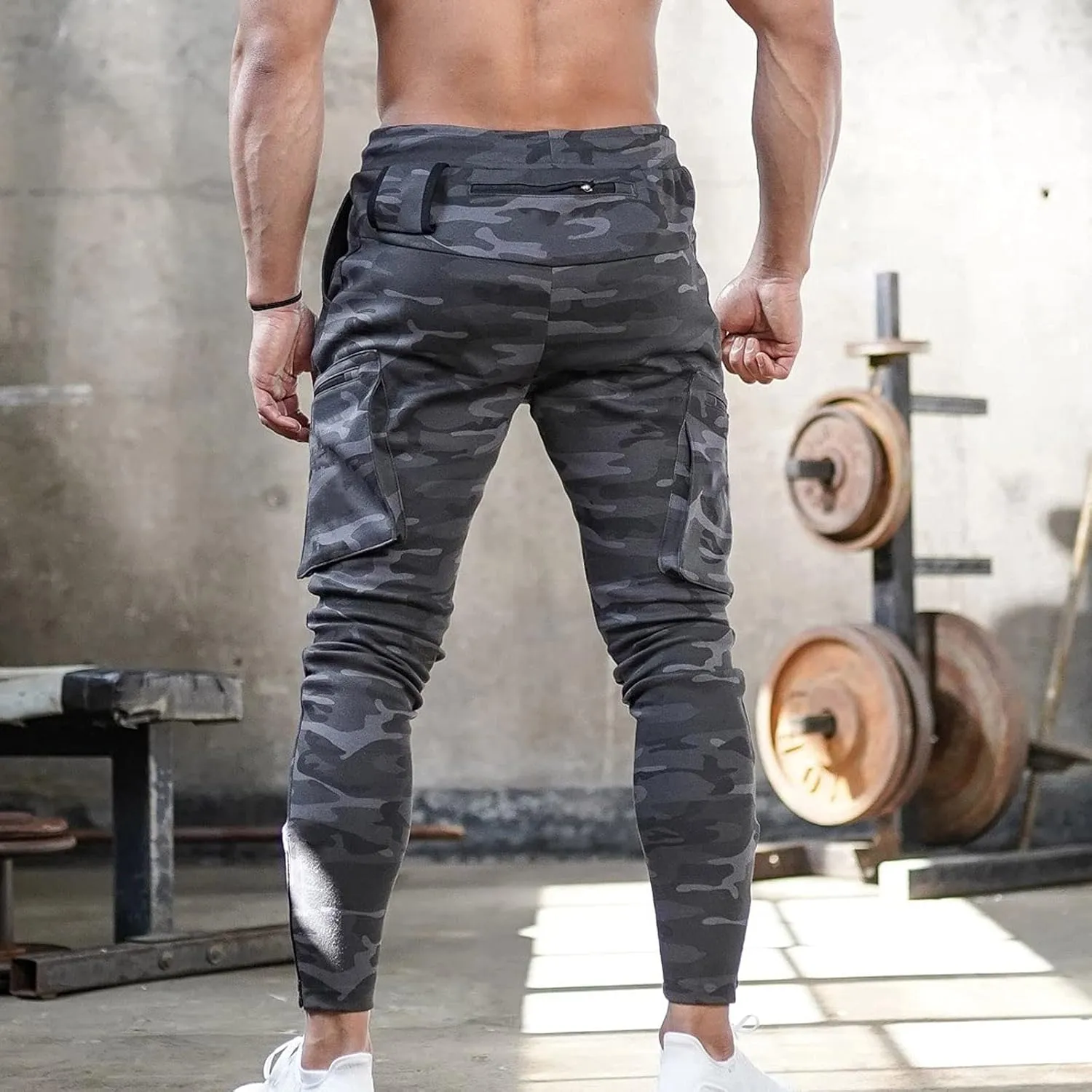 Big and Tall Sweatpants for Men Sports Trousers Drawstring Rope Loose Elastic Joggers Solid Casual Outdoor Long Pants
