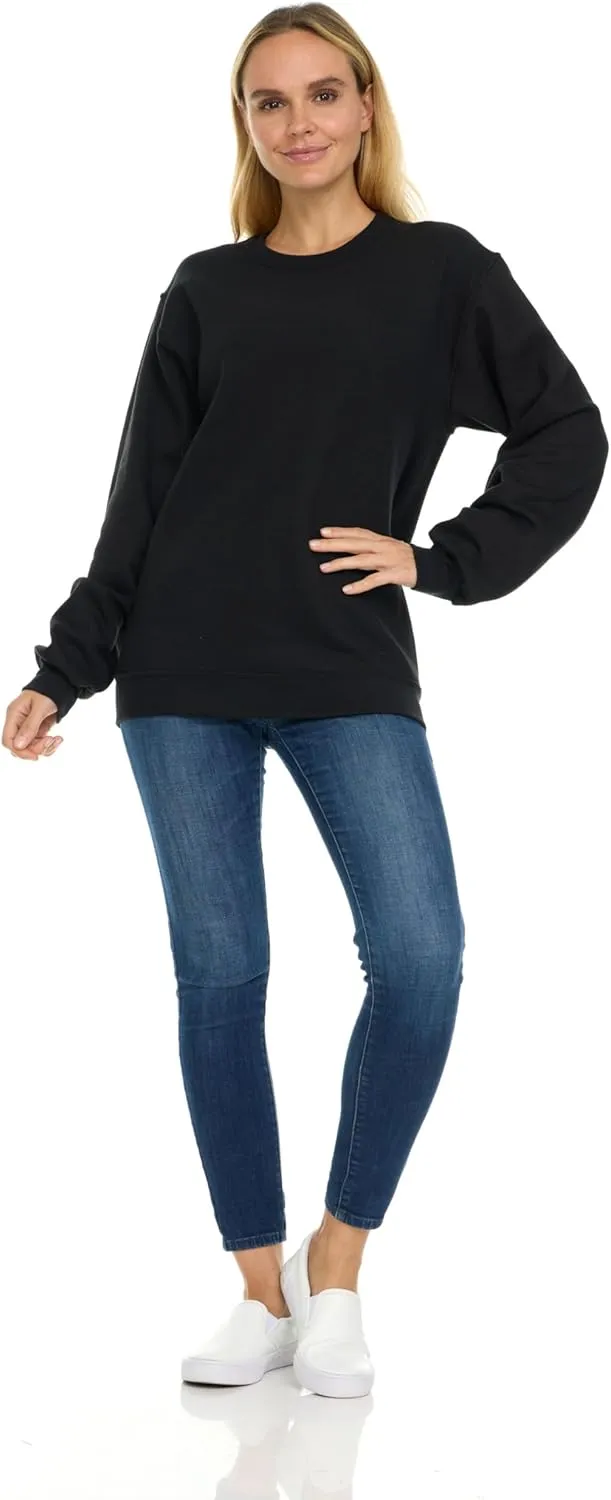BILLIONHATS 6 Pack Women’s Oversized Crew Neck Sweatshirt, Fleece Lined, Bulk Wholesale Sweatshirts for Charities & Events