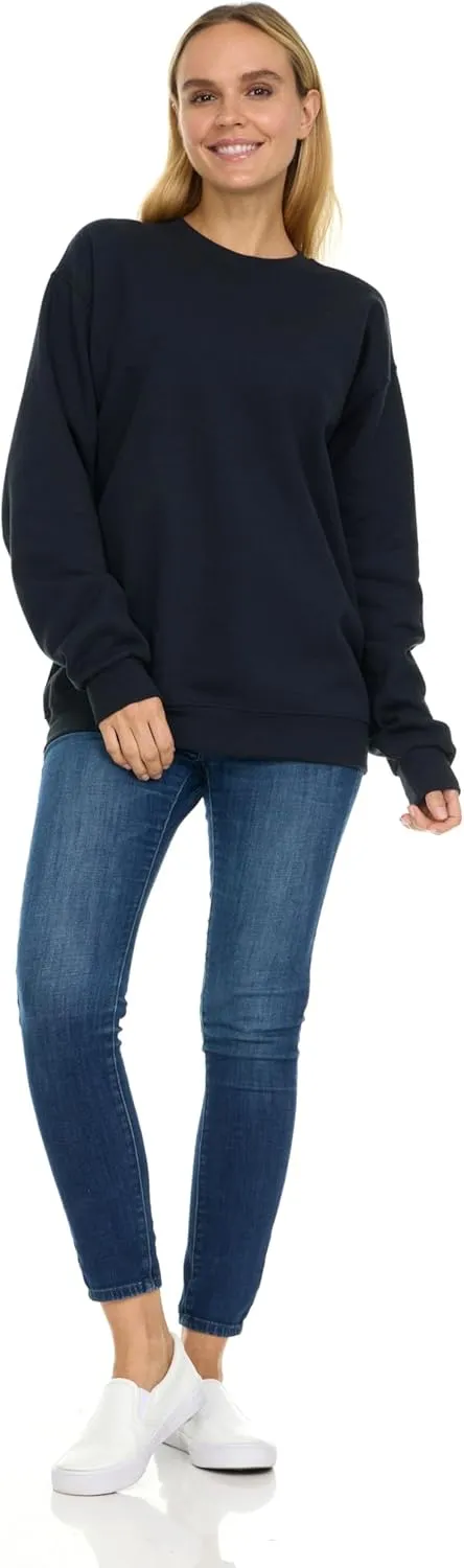 BILLIONHATS 6 Pack Women’s Oversized Crew Neck Sweatshirt, Fleece Lined, Bulk Wholesale Sweatshirts for Charities & Events