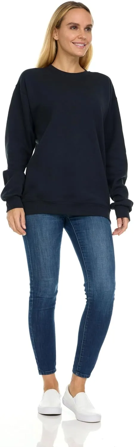 BILLIONHATS 6 Pack Women’s Oversized Crew Neck Sweatshirt, Fleece Lined, Bulk Wholesale Sweatshirts for Charities & Events