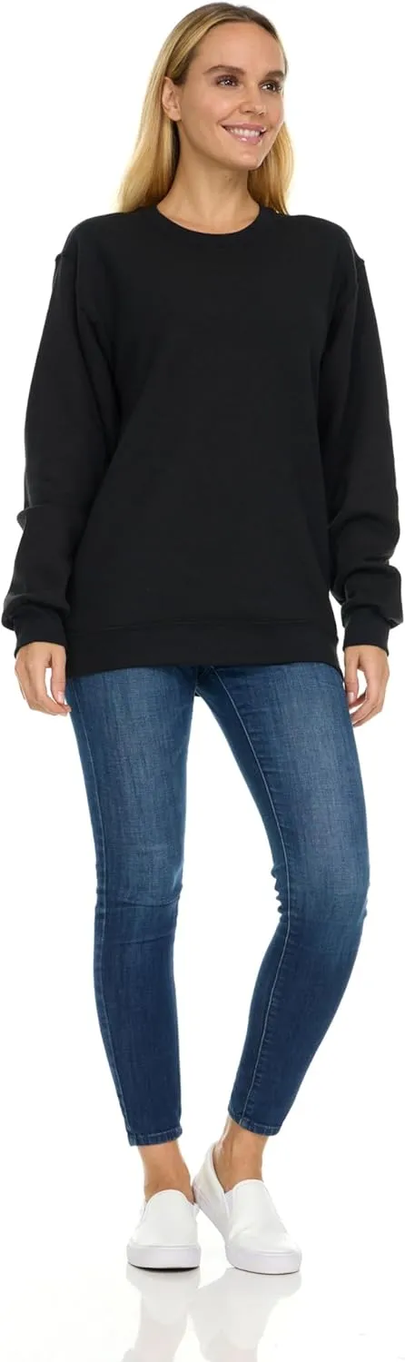 BILLIONHATS 6 Pack Women’s Oversized Crew Neck Sweatshirt, Fleece Lined, Bulk Wholesale Sweatshirts for Charities & Events