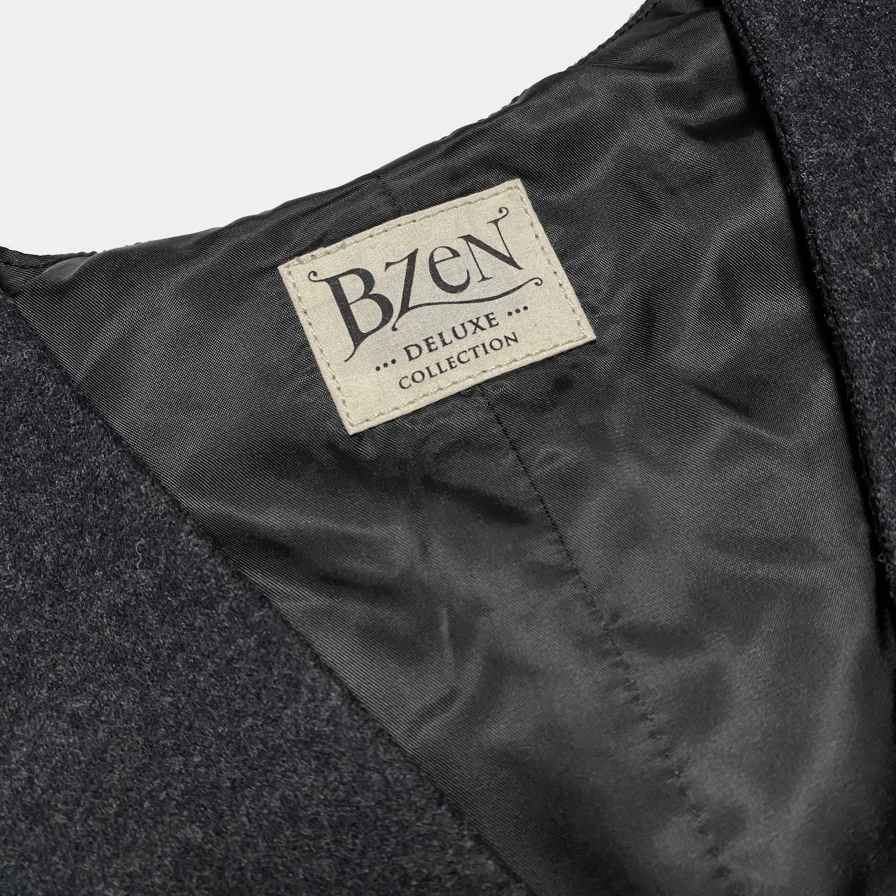 BZEN M.3348 DUBLIN REGULAR FIT WOOL BLEND 6 BUTTON 2 POCKET VEST-CHARCOAL