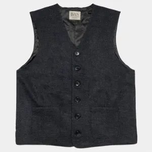 BZEN M.3348 DUBLIN REGULAR FIT WOOL BLEND 6 BUTTON 2 POCKET VEST-CHARCOAL