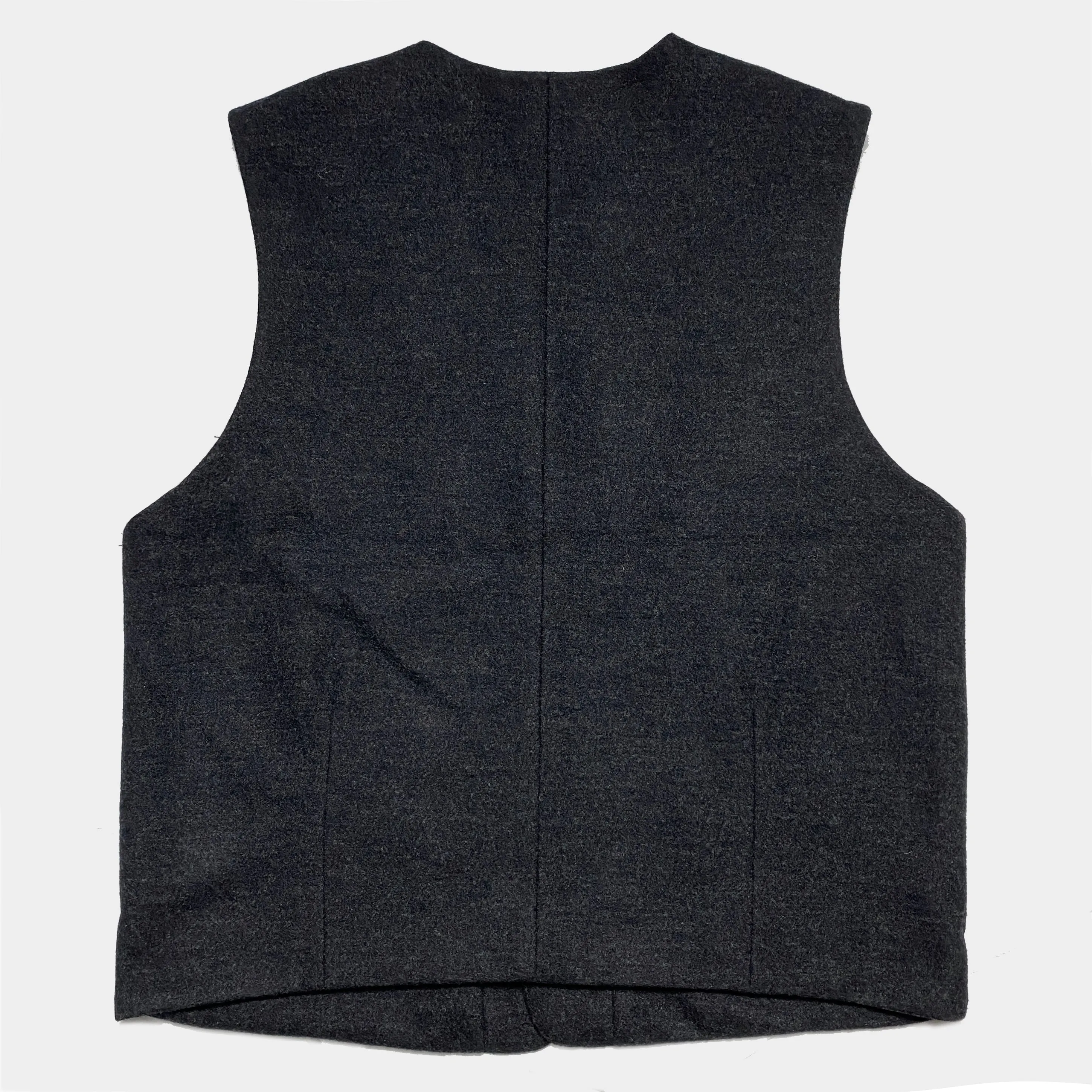 BZEN M.3348 DUBLIN REGULAR FIT WOOL BLEND 6 BUTTON 2 POCKET VEST-CHARCOAL