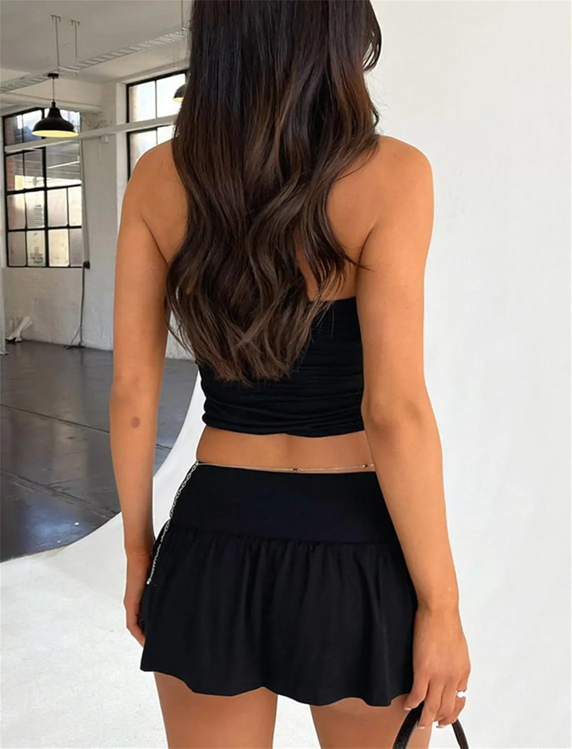 CAPE CLIQUE Rave Outfits for Women Cute Summer Festival Two Piece Sets Sexy Going Out Y2K Skirt Skort and Top Set