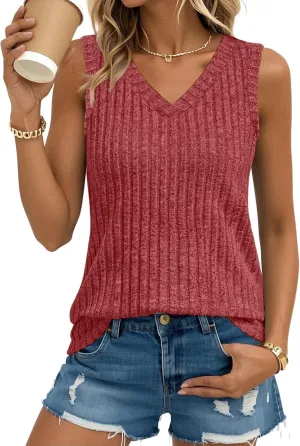 Chulianyouhuo Women's V Neck Tank Tops Summer Sleeveless Business Outfits 2025 Casual Spring Trendy Fashion Clothes
