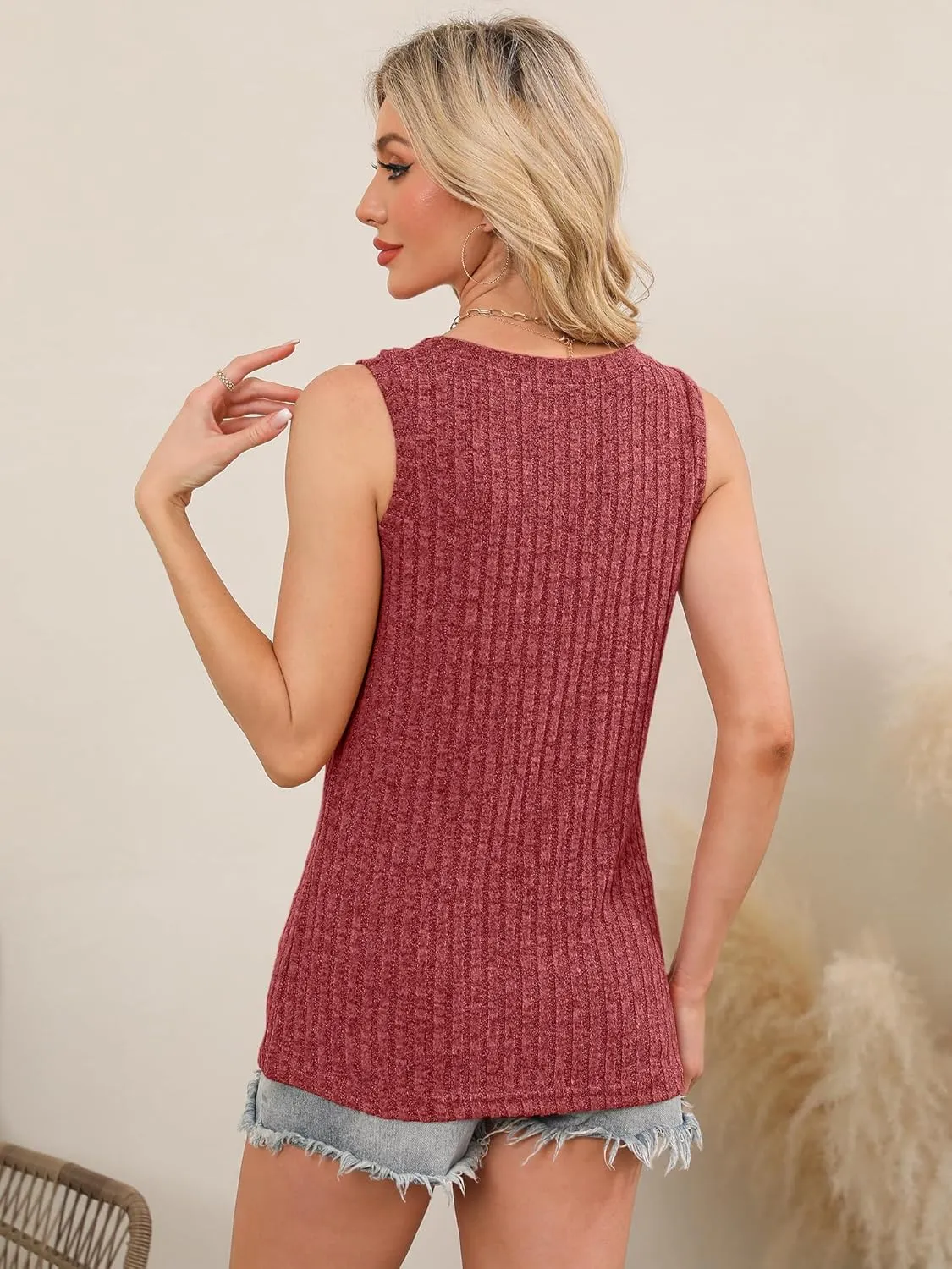 Chulianyouhuo Women's V Neck Tank Tops Summer Sleeveless Business Outfits 2025 Casual Spring Trendy Fashion Clothes
