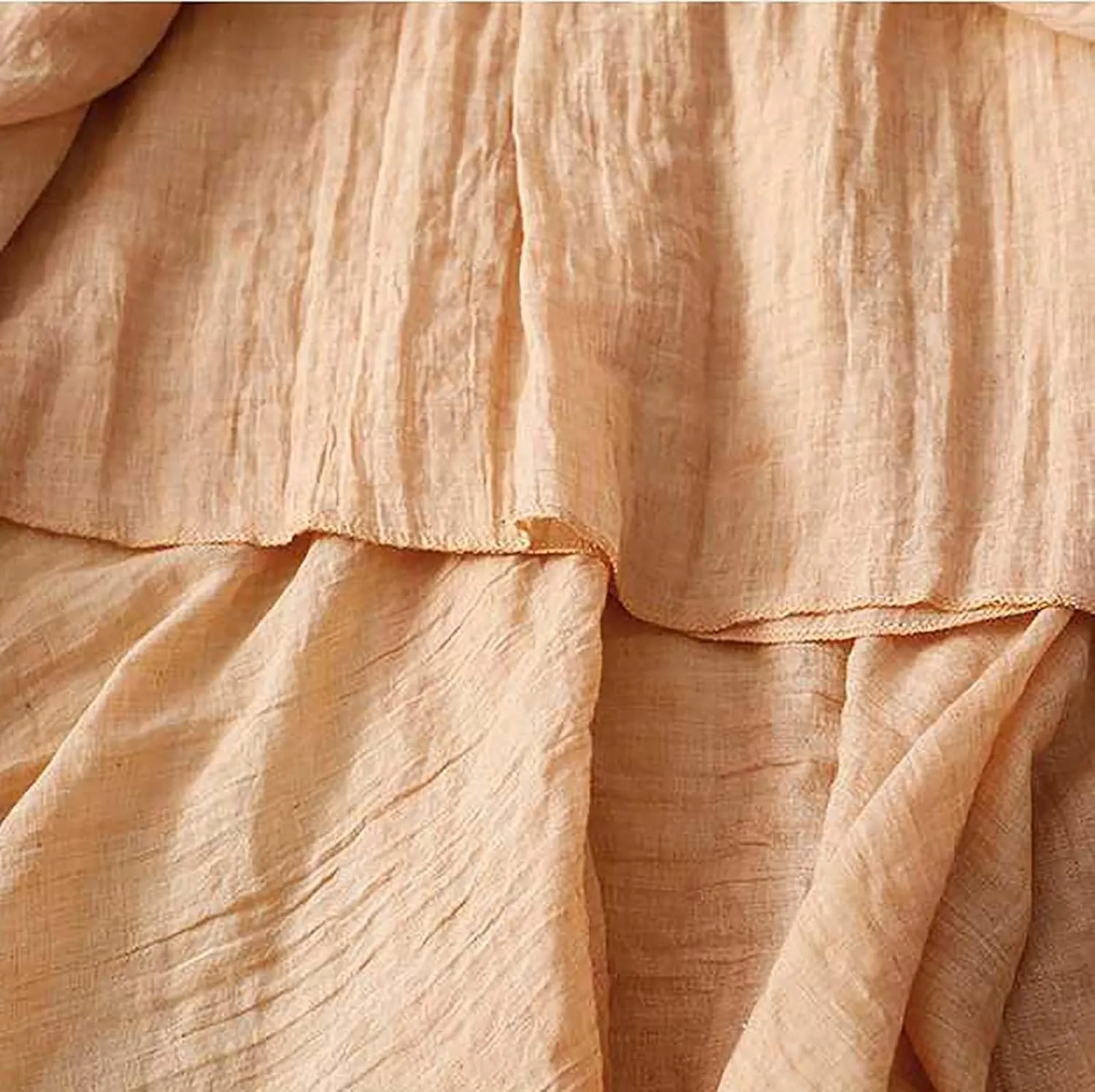 Cotton Skirts for Women Trendy Elegant Elastic High Waist A Line Layered Ruffle Flowy Fairy Swing Pleated Maxi Skirt