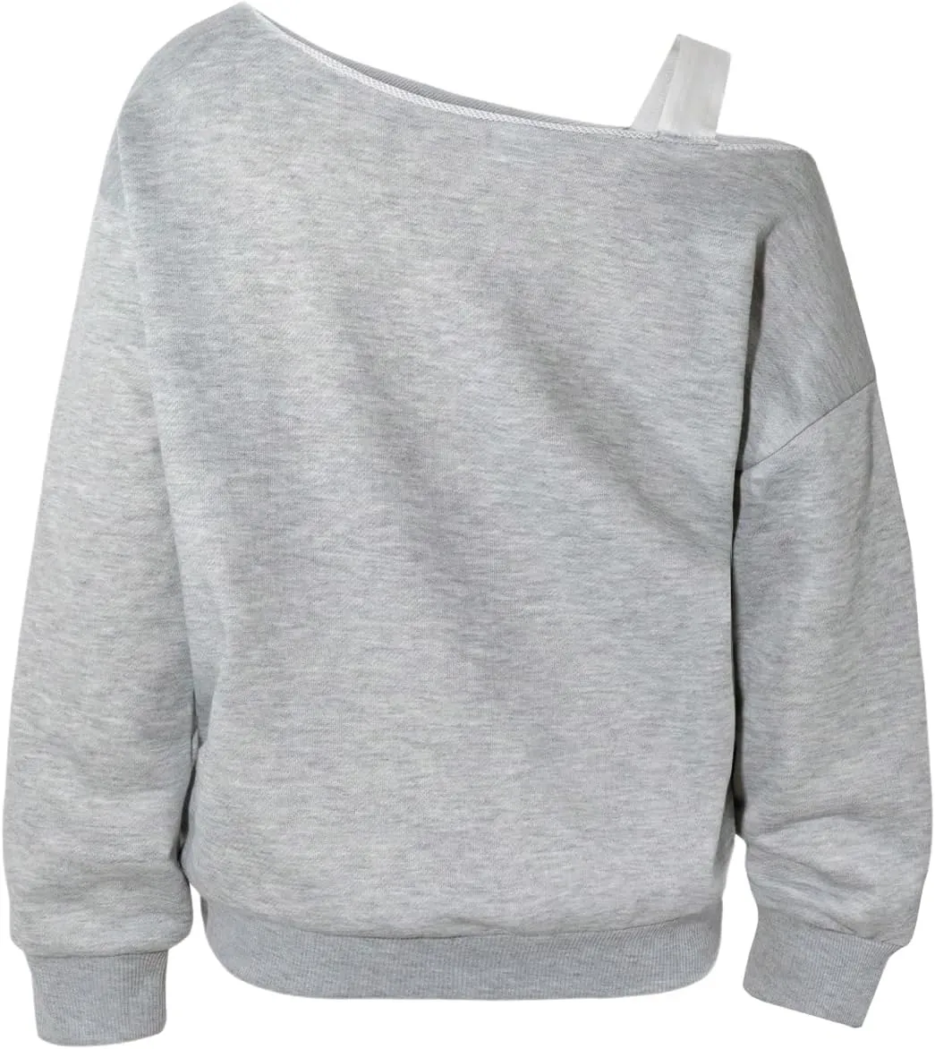 COZYEASE Girl's Cold Shoulder Graphic Sweatshirt Letter Print Long Sleeve Y2K Preppy Pullover Tops