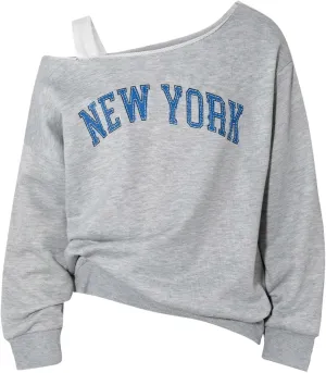COZYEASE Girl's Cold Shoulder Graphic Sweatshirt Letter Print Long Sleeve Y2K Preppy Pullover Tops