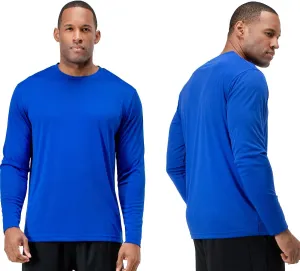 DEVOPS 2 Pack Men's Sun Protection Quick Dry Long Sleeve Rash Guard Fishing Running Garden Cycling Garage Homewear Shirt