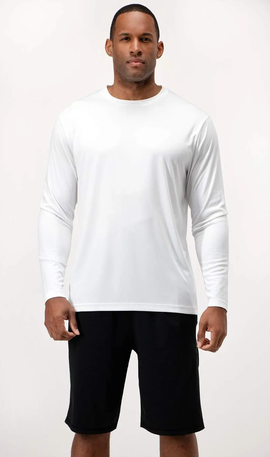 DEVOPS 2 Pack Men's Sun Protection Quick Dry Long Sleeve Rash Guard Fishing Running Garden Cycling Garage Homewear Shirt