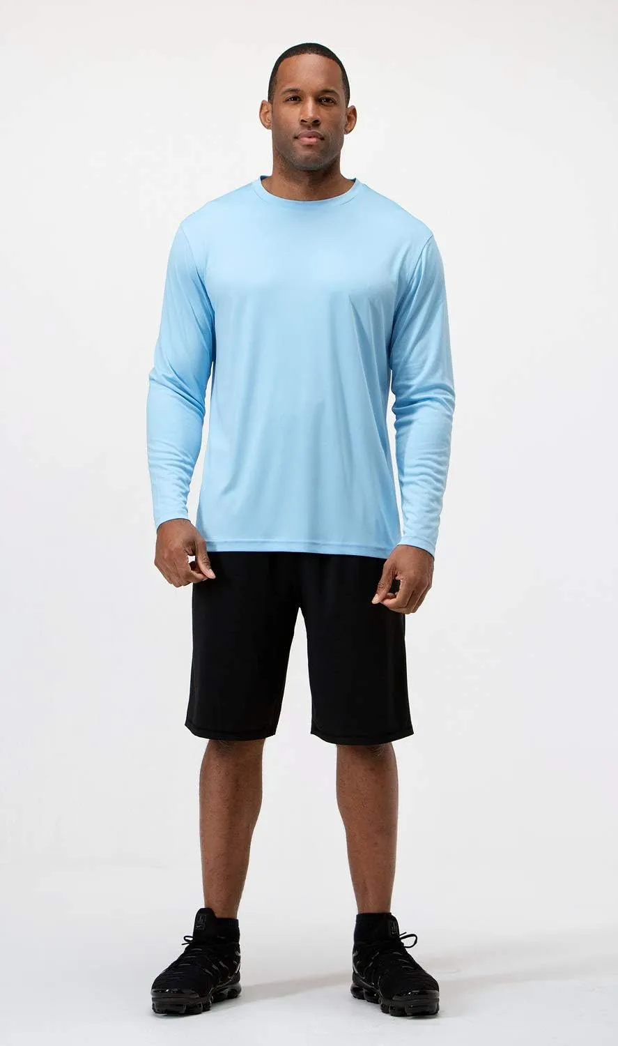 DEVOPS 2 Pack Men's Sun Protection Quick Dry Long Sleeve Rash Guard Fishing Running Garden Cycling Garage Homewear Shirt