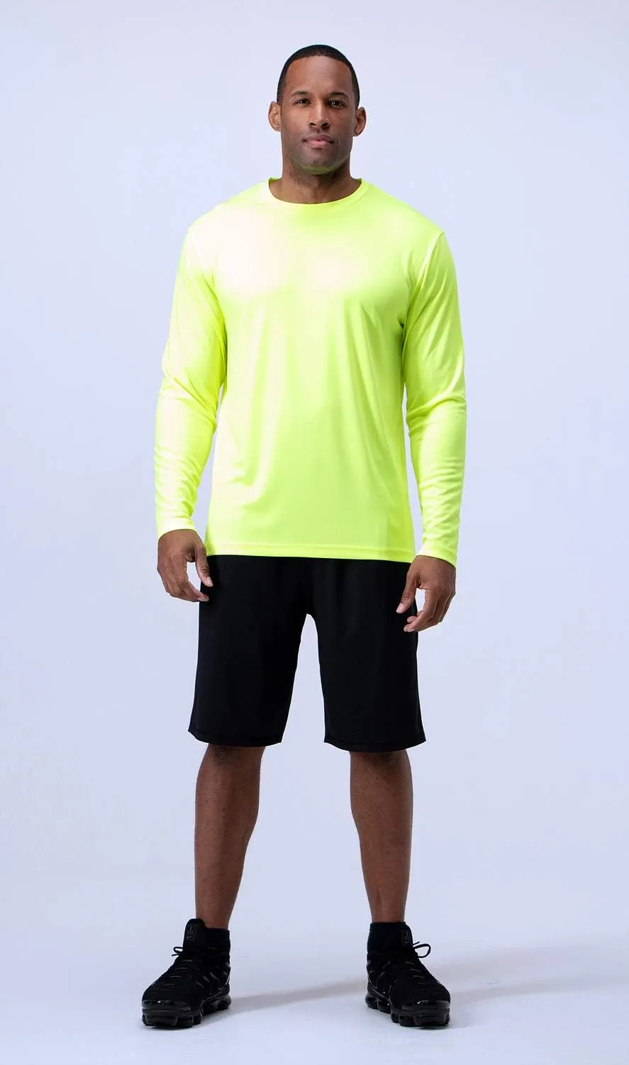 DEVOPS 2 Pack Men's Sun Protection Quick Dry Long Sleeve Rash Guard Fishing Running Garden Cycling Garage Homewear Shirt