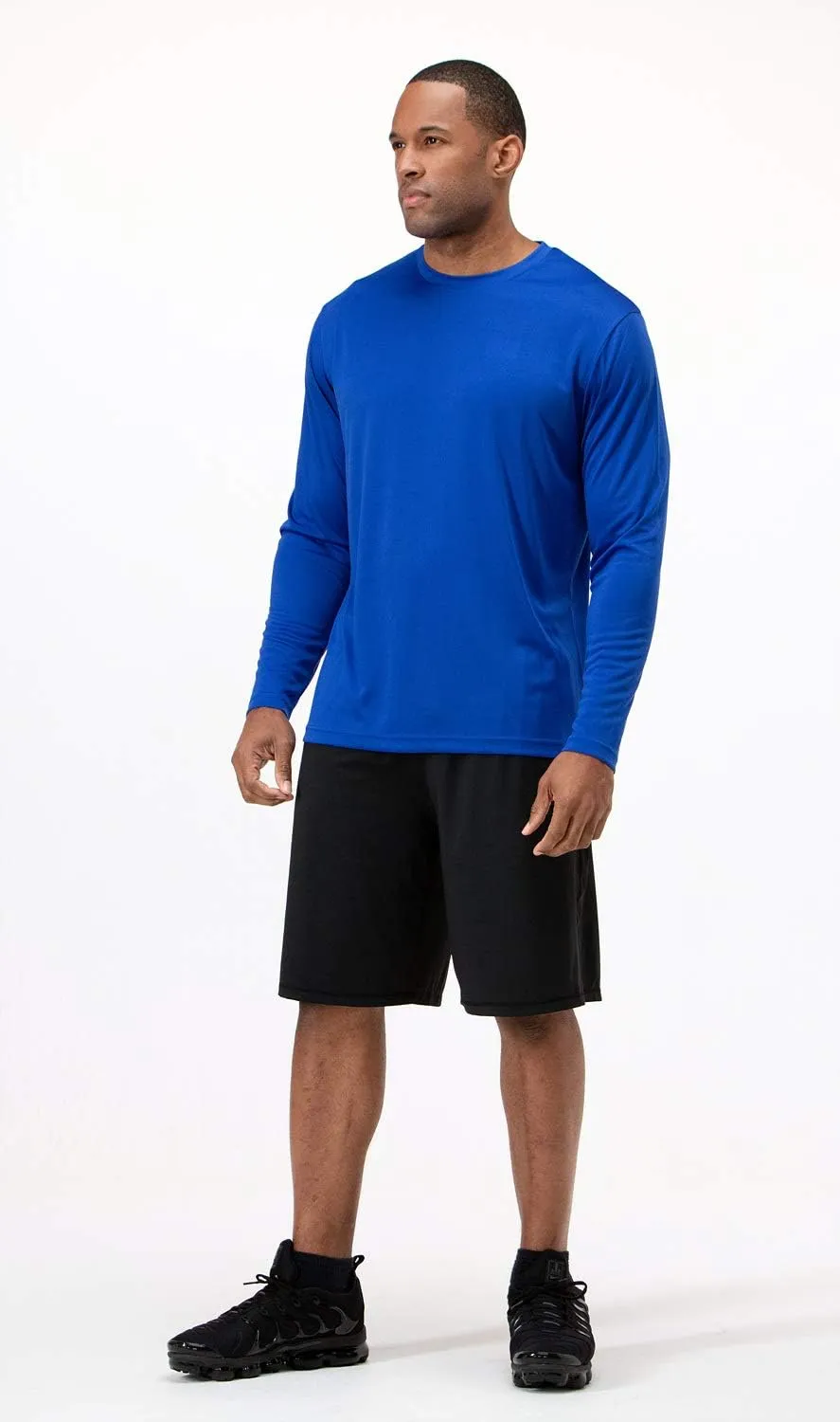 DEVOPS 2 Pack Men's Sun Protection Quick Dry Long Sleeve Rash Guard Fishing Running Garden Cycling Garage Homewear Shirt