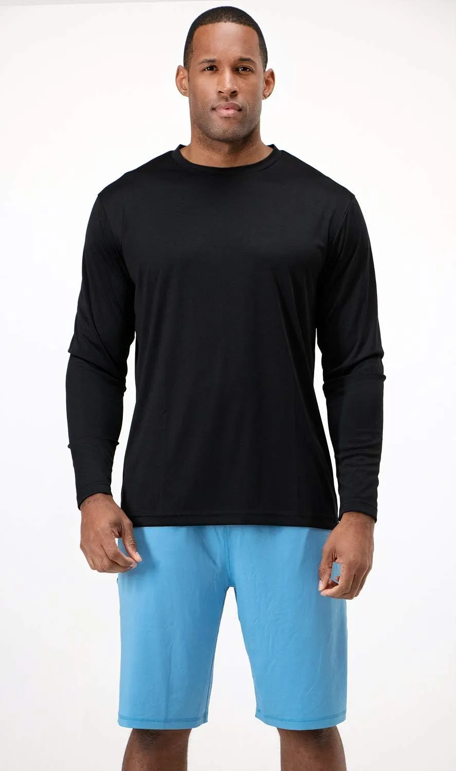 DEVOPS 2 Pack Men's Sun Protection Quick Dry Long Sleeve Rash Guard Fishing Running Garden Cycling Garage Homewear Shirt
