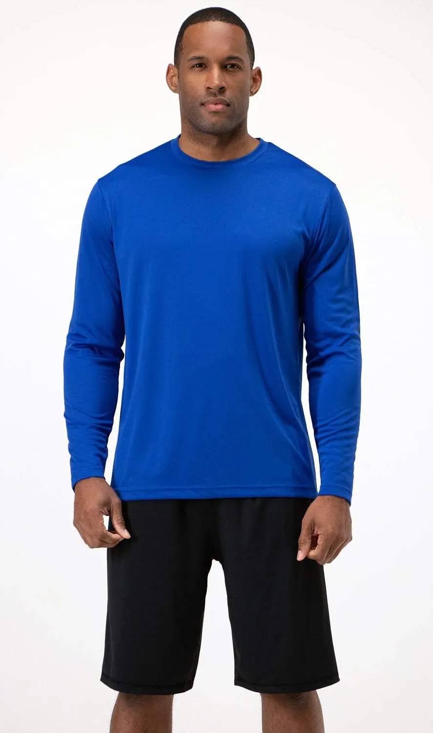 DEVOPS 2 Pack Men's Sun Protection Quick Dry Long Sleeve Rash Guard Fishing Running Garden Cycling Garage Homewear Shirt