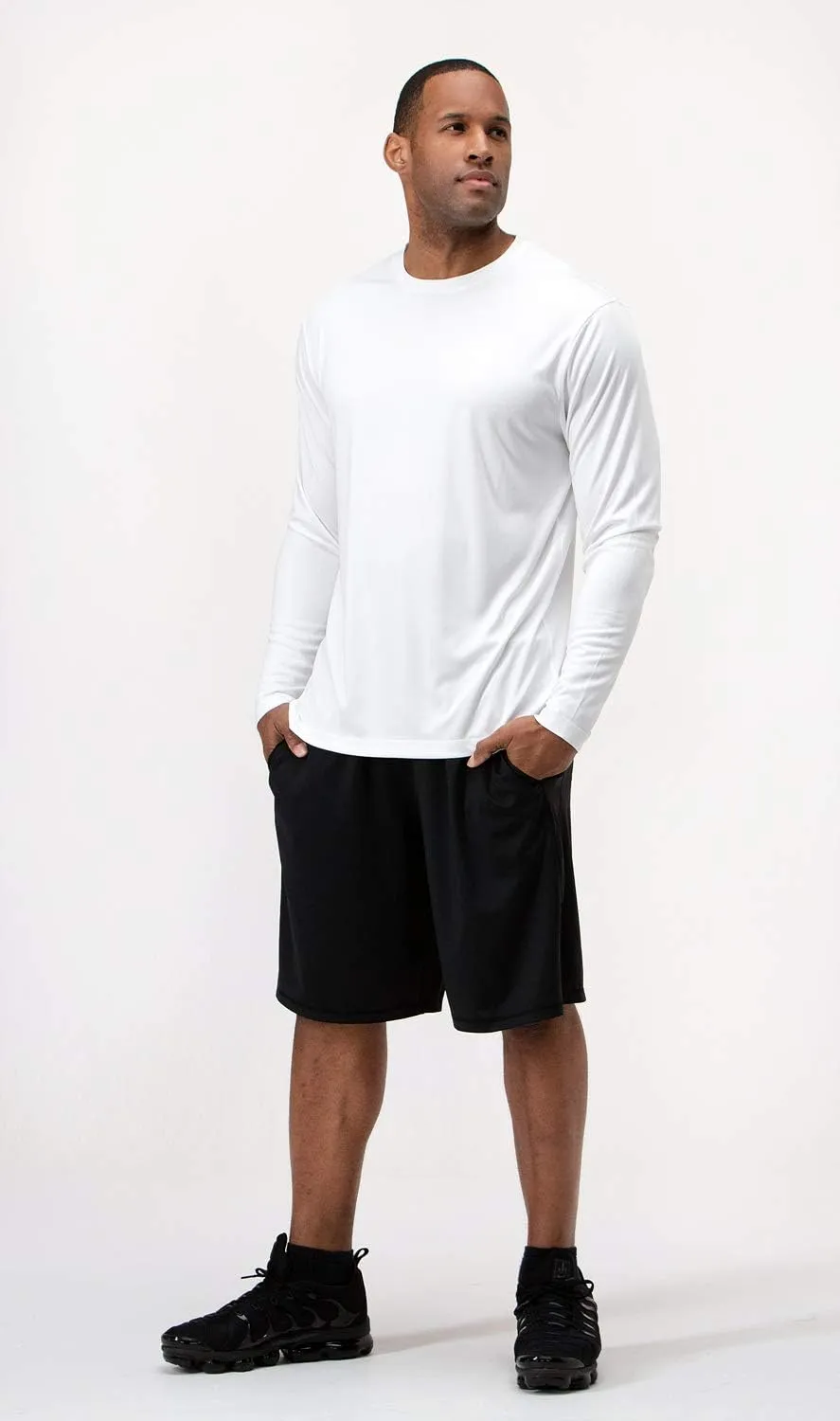 DEVOPS 2 Pack Men's Sun Protection Quick Dry Long Sleeve Rash Guard Fishing Running Garden Cycling Garage Homewear Shirt