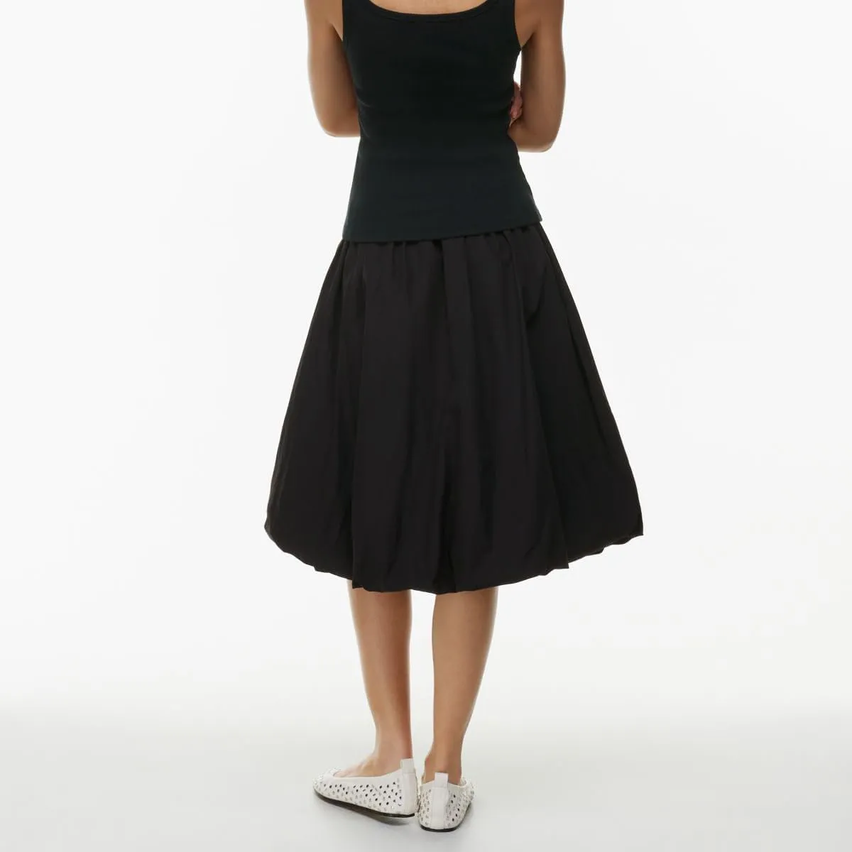 DSORVICD Women Y2k Bubble Skirt Cute Elastic High Waist A-line Maxi Skirt Retro Pleated Ruffle Midi Skirt Summer Streetwear