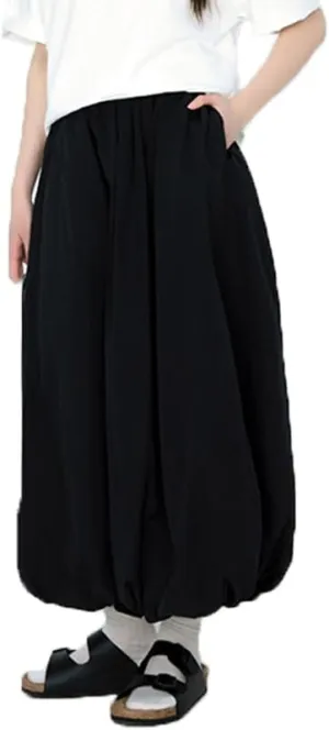 DSORVICD Women Y2k Bubble Skirt Cute Elastic High Waist A-line Maxi Skirt Retro Pleated Ruffle Midi Skirt Summer Streetwear