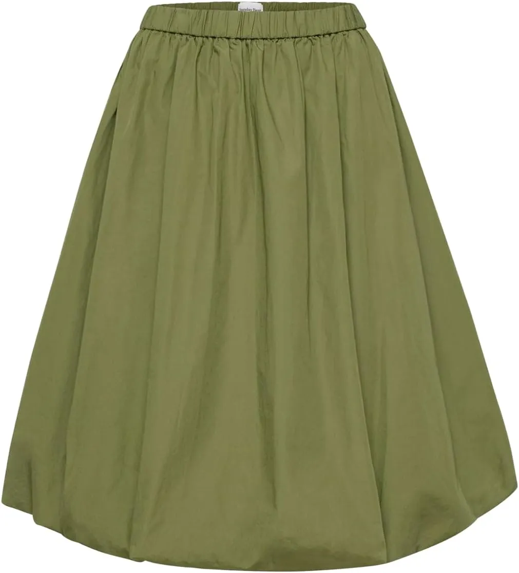 DSORVICD Women Y2k Bubble Skirt Cute Elastic High Waist A-line Maxi Skirt Retro Pleated Ruffle Midi Skirt Summer Streetwear