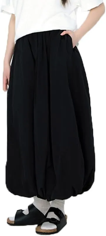 DSORVICD Women Y2k Bubble Skirt Cute Elastic High Waist A-line Maxi Skirt Retro Pleated Ruffle Midi Skirt Summer Streetwear