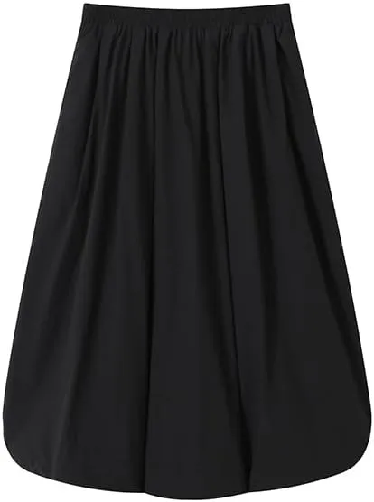 DSORVICD Women Y2k Bubble Skirt Cute Elastic High Waist A-line Maxi Skirt Retro Pleated Ruffle Midi Skirt Summer Streetwear