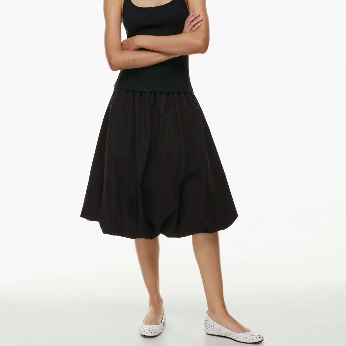 DSORVICD Women Y2k Bubble Skirt Cute Elastic High Waist A-line Maxi Skirt Retro Pleated Ruffle Midi Skirt Summer Streetwear
