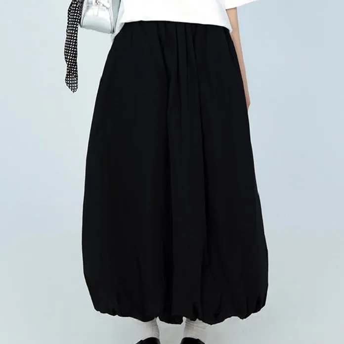DSORVICD Women Y2k Bubble Skirt Cute Elastic High Waist A-line Maxi Skirt Retro Pleated Ruffle Midi Skirt Summer Streetwear