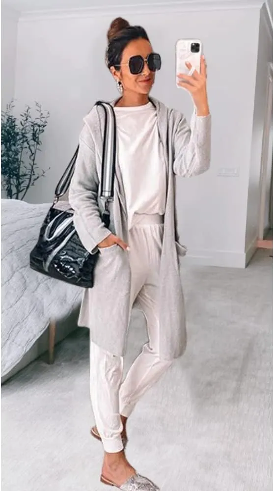 ETCYY NEW Lounge Sets for Women Sweatsuits Sets Two Piece Outfit Long Sleeve Pant Workout Athletic Tracksuits