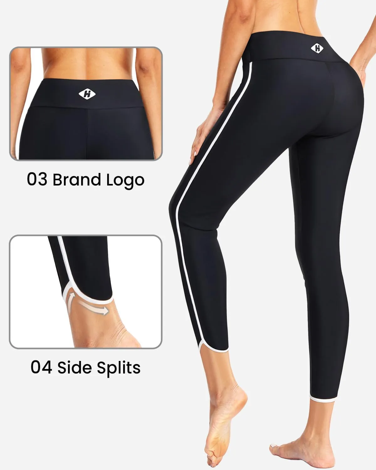Holipick High Waisted Swim Pants for Women - Swimming Leggings Swimsuit UPF 50  Rash Guard