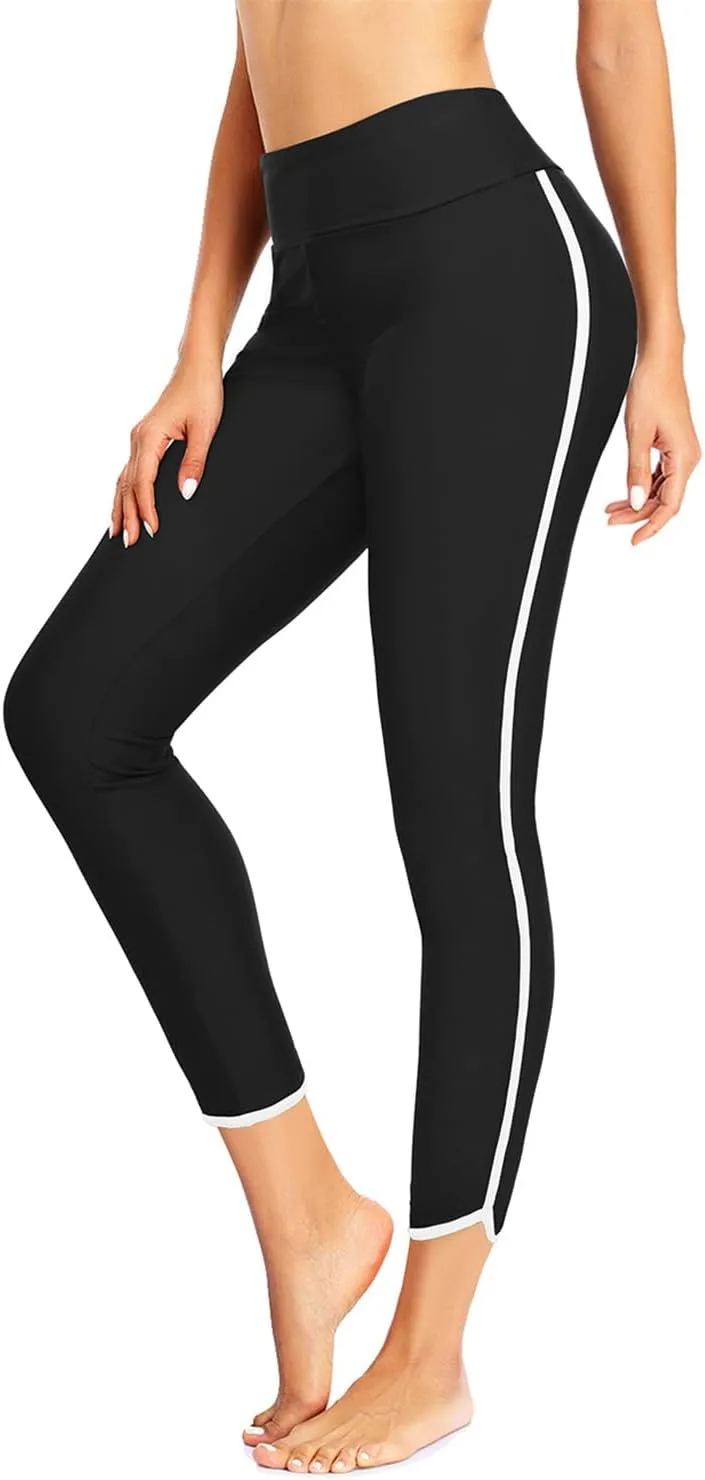 Holipick High Waisted Swim Pants for Women - Swimming Leggings Swimsuit UPF 50  Rash Guard
