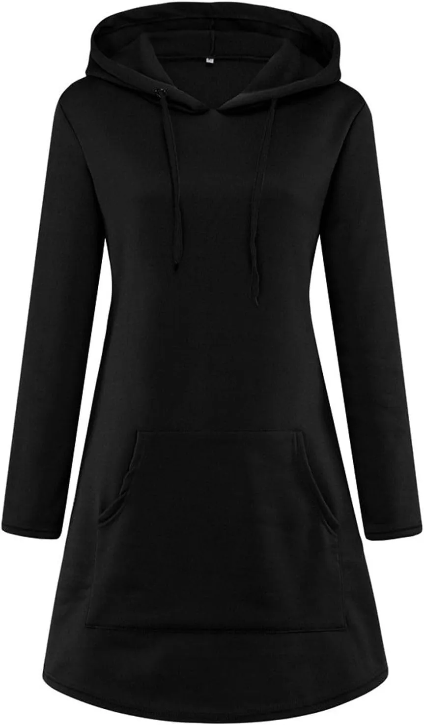 Hoodie Dress for Women 2024 Slim Casual Long Sleeve High Waist Drawstring Pullover Hooded Sweatshirt Dresses