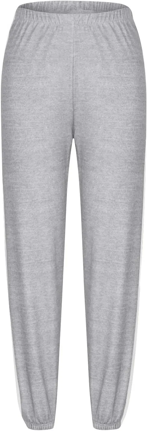 Lightweight Thin Sweatpants for Women High Elastic Waist Straight Trousers Trendy Casual Long Pants with Pockets