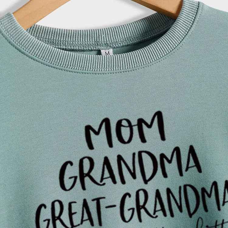 Long Sleeve T-shirt MOM GRANDMA GREAT LETTERS AW OVERSIZE SWEATER