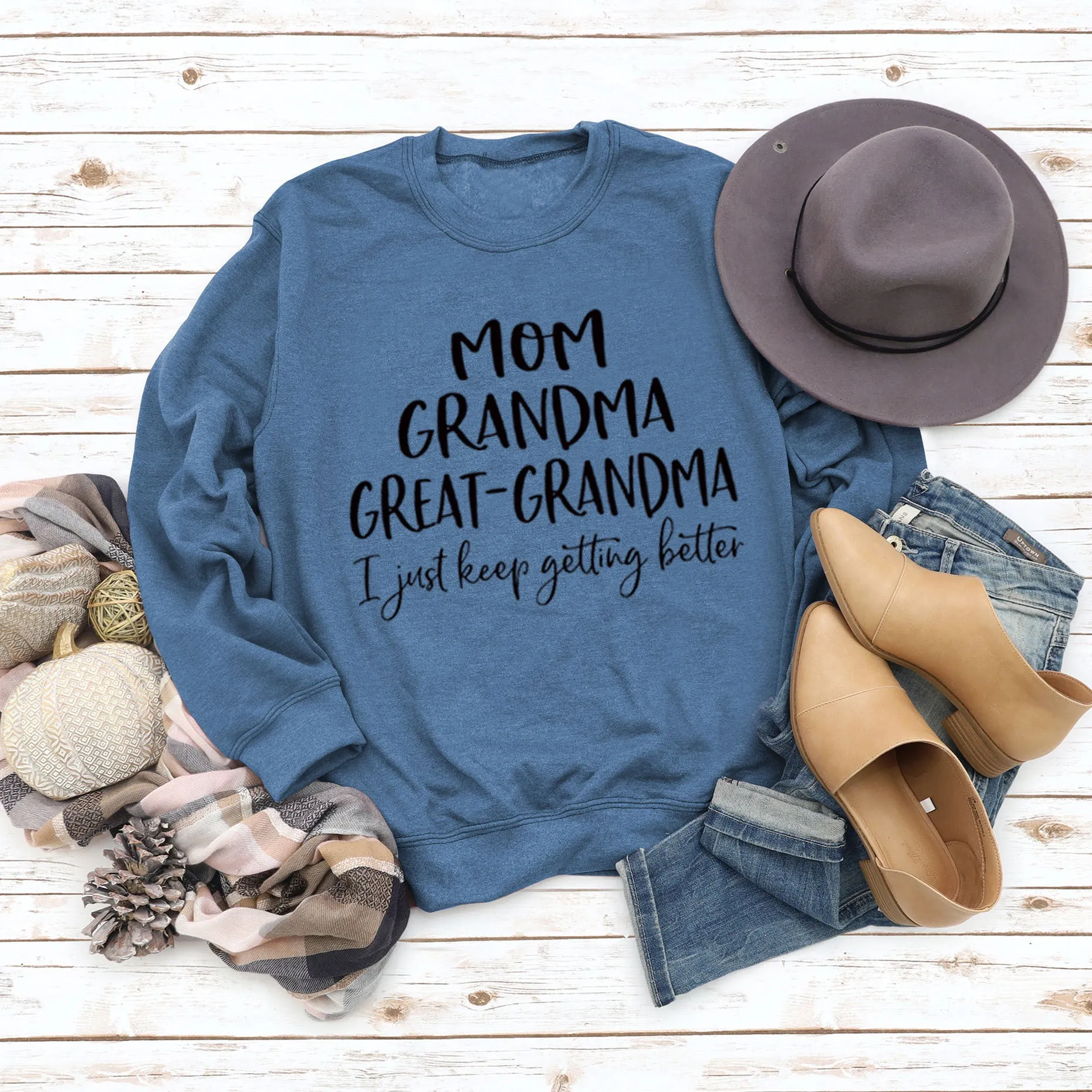 Long Sleeve T-shirt MOM GRANDMA GREAT LETTERS AW OVERSIZE SWEATER