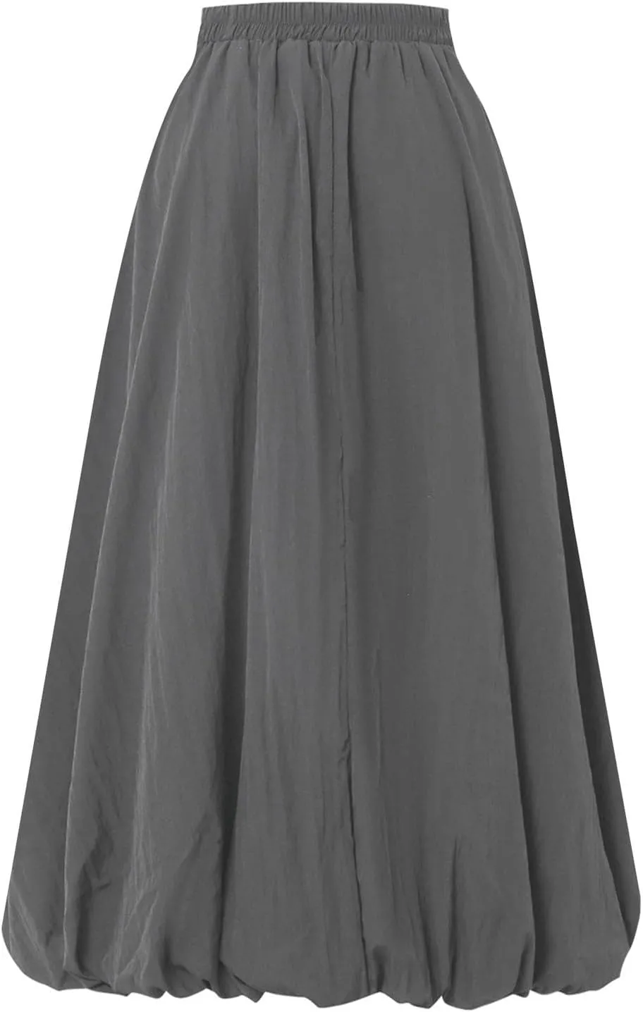 Midi Skirts for Women Trendy Bubble Skirt Casual Elastic High Waisted Flowy Pleated Skirt Puffy A Line Skirt