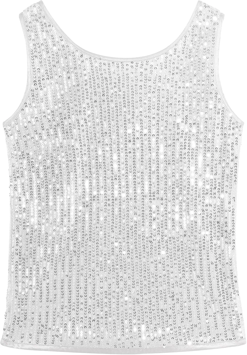 Noomelfish Girls Sequin Tank Tops Sparkly Glitter Dance Sleeveless Shirt (5-12 Years)