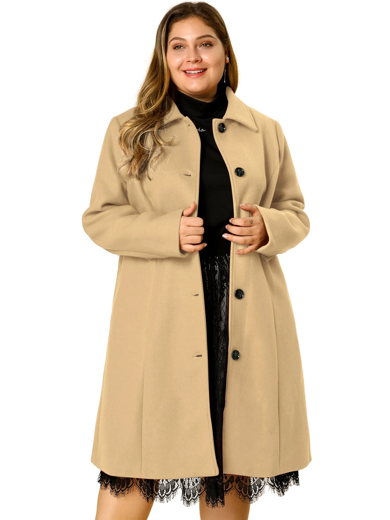 Polyester H Line Winter Single Breasted Coat Jacket