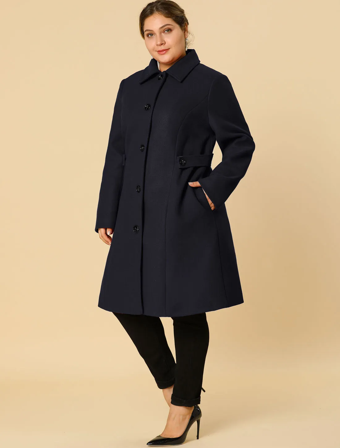 Polyester H Line Winter Single Breasted Coat Jacket