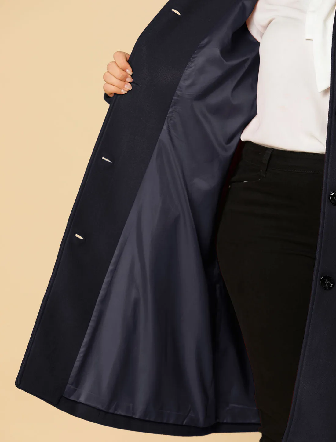 Polyester H Line Winter Single Breasted Coat Jacket