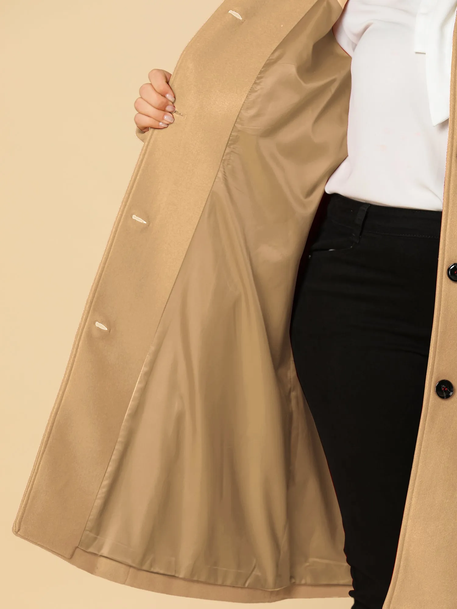 Polyester H Line Winter Single Breasted Coat Jacket