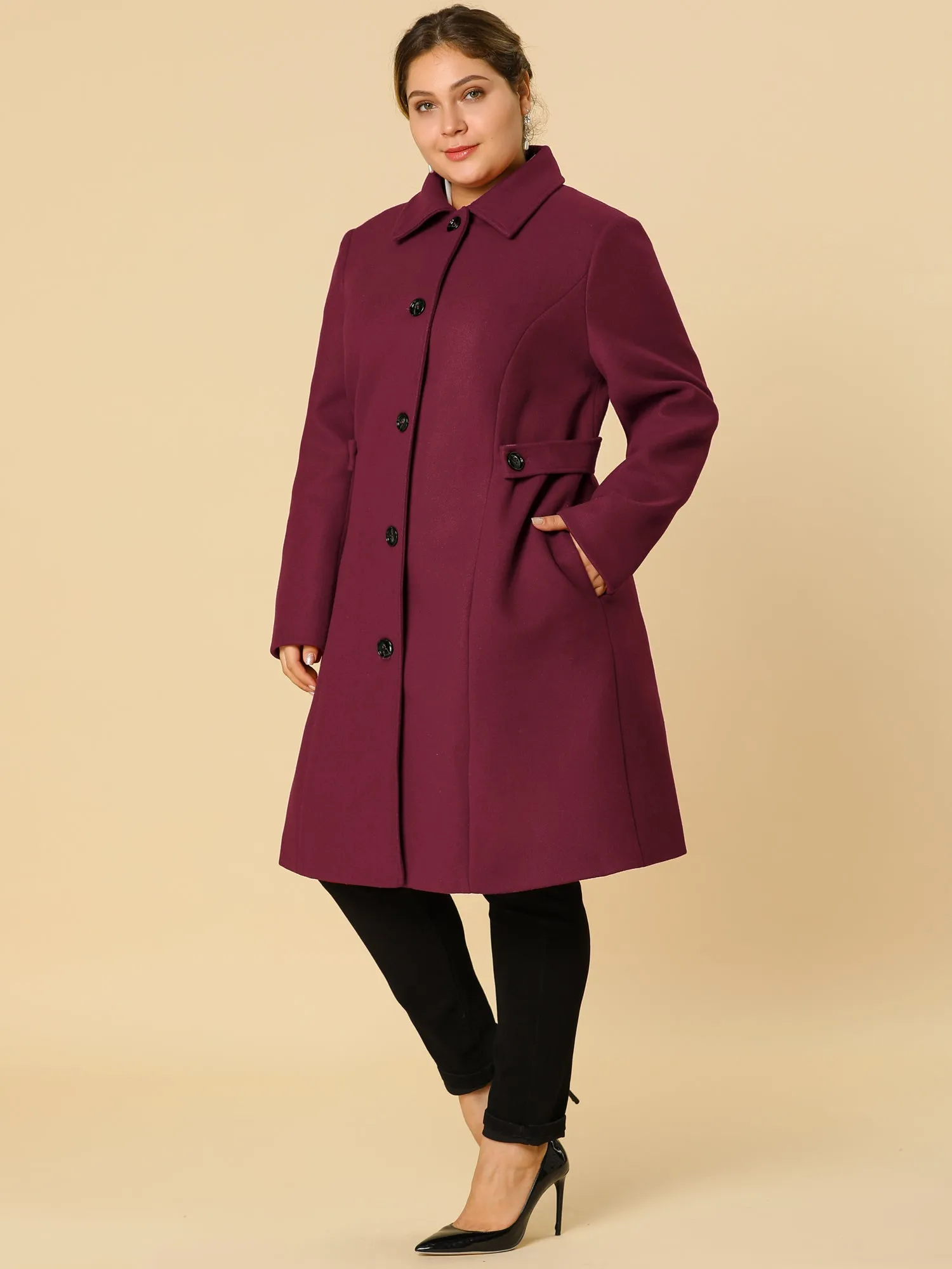 Polyester H Line Winter Single Breasted Coat Jacket