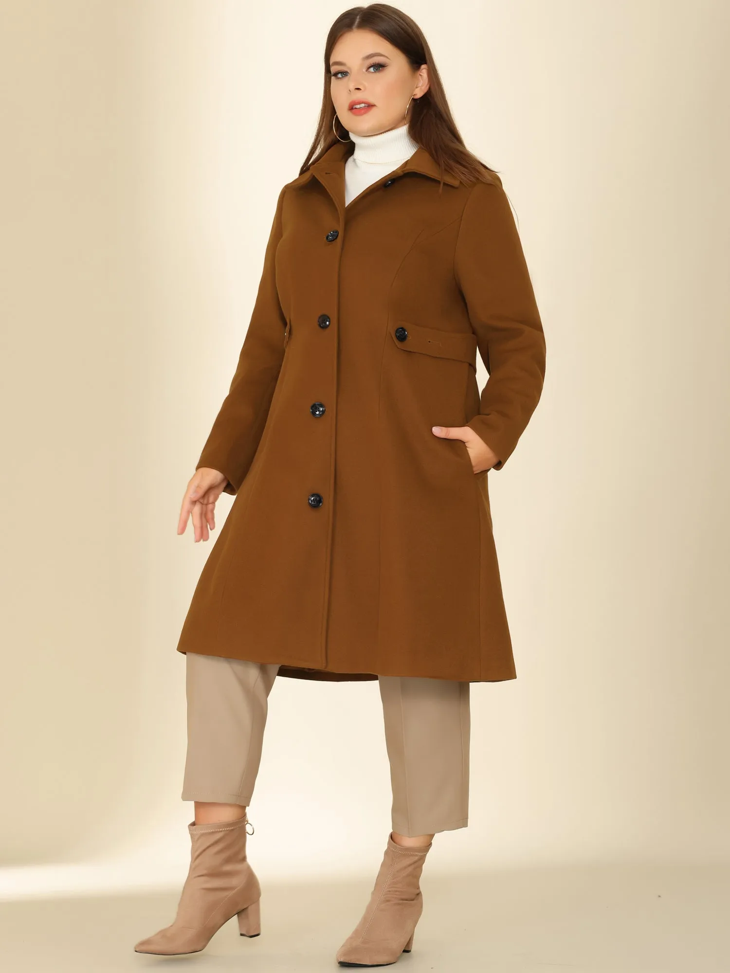 Polyester H Line Winter Single Breasted Coat Jacket
