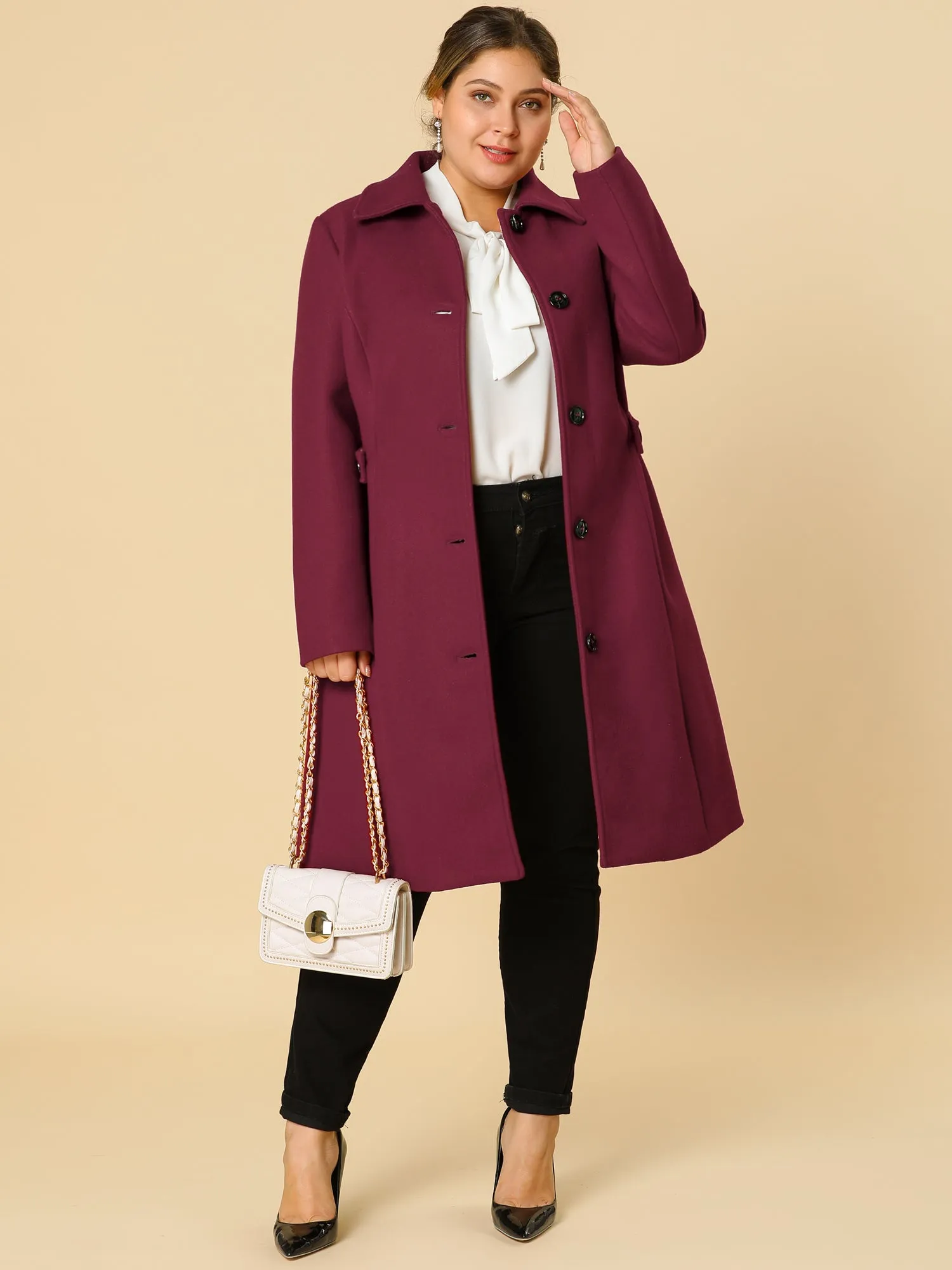 Polyester H Line Winter Single Breasted Coat Jacket