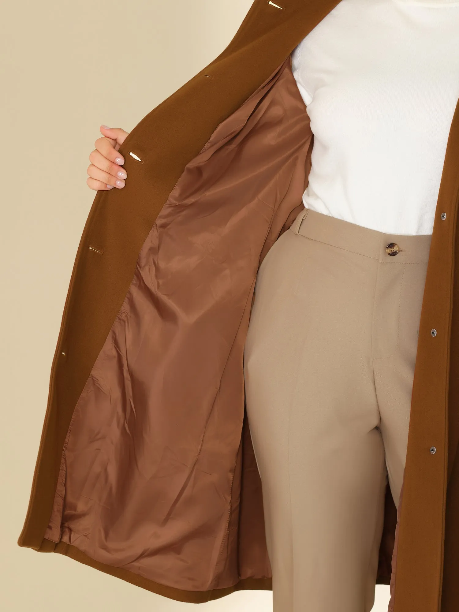 Polyester H Line Winter Single Breasted Coat Jacket