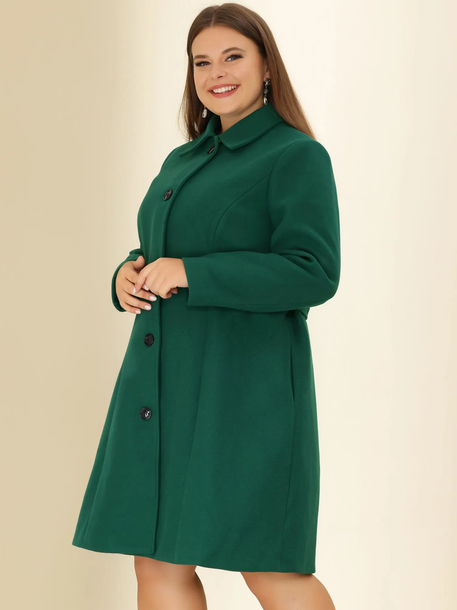 Polyester H Line Winter Single Breasted Coat Jacket