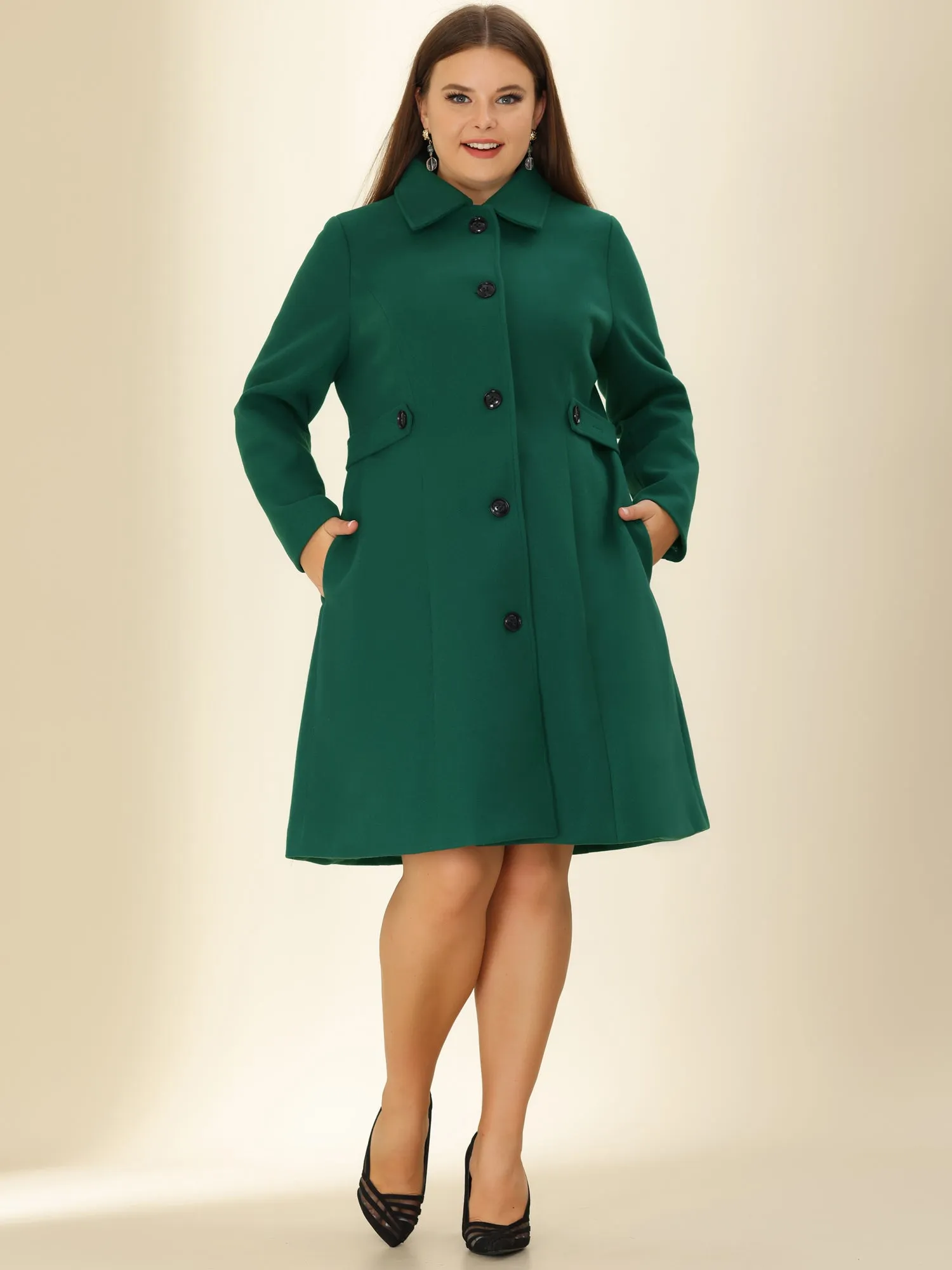Polyester H Line Winter Single Breasted Coat Jacket