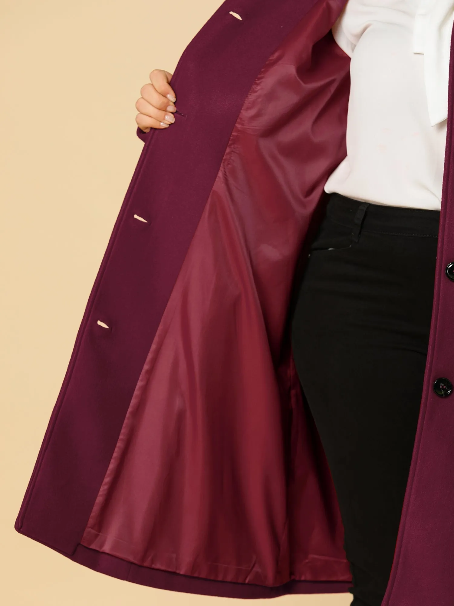 Polyester H Line Winter Single Breasted Coat Jacket