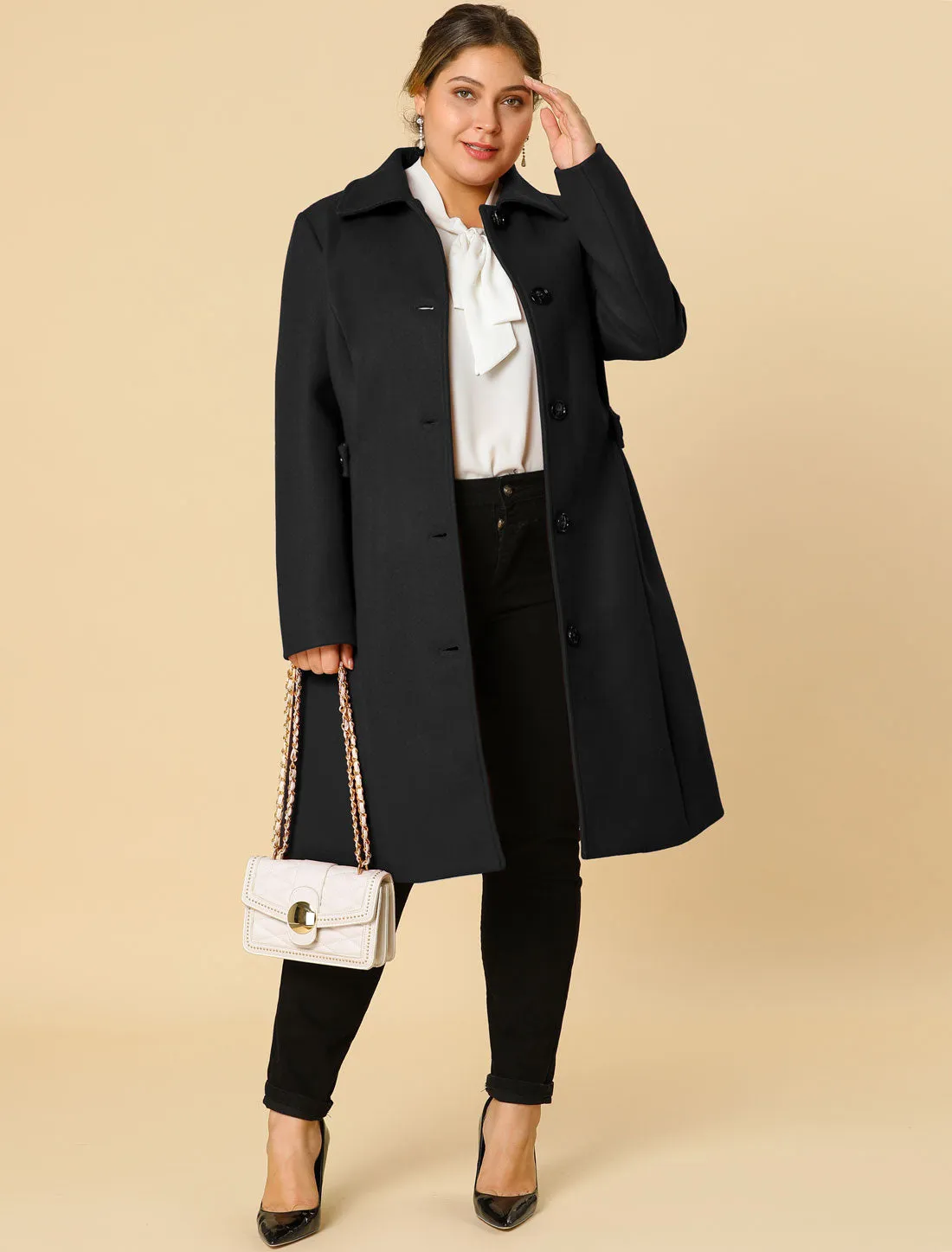 Polyester H Line Winter Single Breasted Coat Jacket